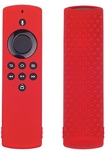 NSGJUYT Silicone Remote Control Protective Case For Fire Tv Stick Lite 2020 Shockproof Dustproof Cover Soft Remote Control Protector (Color : Red)