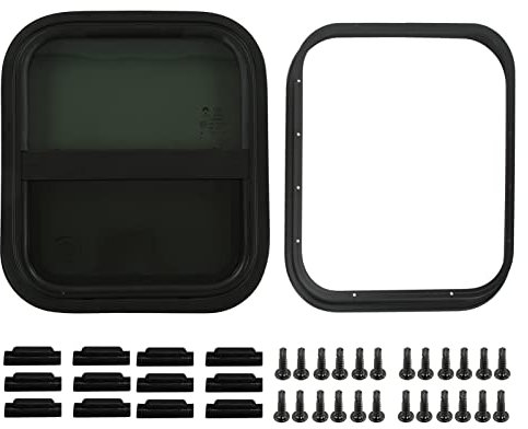 Remplacement de Fenêtres de Camping-car, Fenêtre Coulissante Horizontale de 440 Mm X 390 Mm, Fenêtre Coulissante à Côtés Ronds pour Camping-car avec Filet de Protection