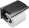 LSLANSOON Toilet Paper Holder with Phone Shelf, Wall Mounted Stainless Steel Tissue Dispenser for Bathroom (Single Roll-Black)