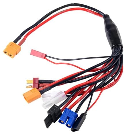 LAUGHERER 8 in 1 RC Lipo Battery Charger Splitter Cable Adapter Connector XT60 Plug to JST T Plug XT60 EC3 Futabas Tamiyas