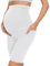 QGGQDD Legging de grossesse court avec poches - Pantalon de grossesse pour femme enceinte, Blanc., L