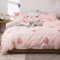 Nayoroom Bettwäsche Erdbeeren 155x220 Rosa Kawaii Style Bettbezug und Kissenbezug 80x80 cm Pink Weiß Gestreift Wende Bettwäsche Set mit Reißverschluss