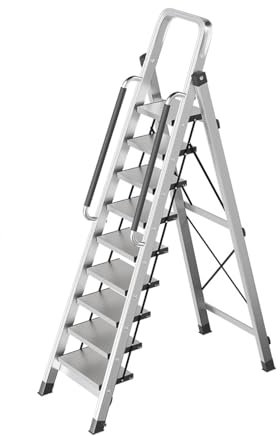 Household Stepladders Household Folding Ladder Thickened Stainless Steel Herringbone Ladder Indoor Multi-functional Thickened Attic Staircase Folding Stepladder (Color : 7 Step Ladder) (Color : 9 Ste