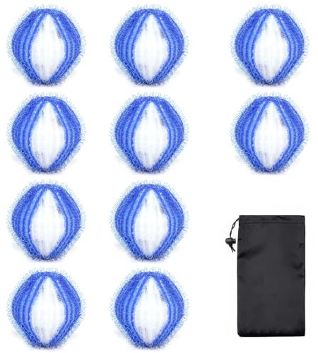 DHWEKU 10 Pcs Atrapa Pelos Lavadora Mascotas,Bolas Atrapa Pelos Lavadora Reutilizable Quita Pelos Mascota Lavadora Recoge Pelusas Lavadora Bola de Lavado para Eliminar el Pelo de Las Mascotas