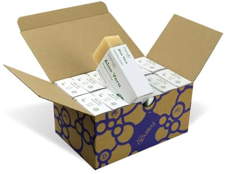 Friendly Soap - Aloe Vera Natural Soap (12 x 95g), Plant-Based, Cruelty-Free, Made by Hand, No Preservatives or Sulphates, Recycled & Recyclable, Palm Oil Free, Cruelty Free, Essential Oils