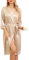Sopesil Women's Satin Dressing Gowns Lightweight Ladies Kimono Morning Robes for Women Bridal Lace Soft Sleepwear Loungewear, Champagne, S