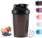 Protein Shaker Bottle, Shaker with Stainless Steel Mixing Ball, BPA- and DEHP-free, Dishwasher Safe, Leakproof Flip On Lid, Black, 400 ml(Black)