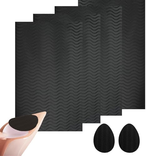 Lxtness 4 Stück Anti Rutsch Sohle Pads,Schuhsohlen Protektoren Reparatur,Gummisohlen zum Aufkleben, Anti Rutsch Sohle Schneidbar, Schuhsohlen Protektoren, für Schuhsohlen Reparatur(Schwarz)