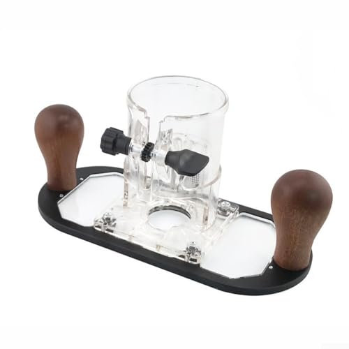 Besttoolifes Router Tilt Base with Double Side Wooden Handles for Laminate Trimming Woodworking Power Tool Base Compatible with RT0700C DRT50(Black)