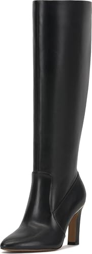 Vince Camuto Women's Gylina Knee High Boot, Black Leather, 6 UK