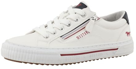 MUSTANG Damen Sneaker sportlich mit Reißverschluss 15M0112008, Größe:42 EU, Farbe:Weiß