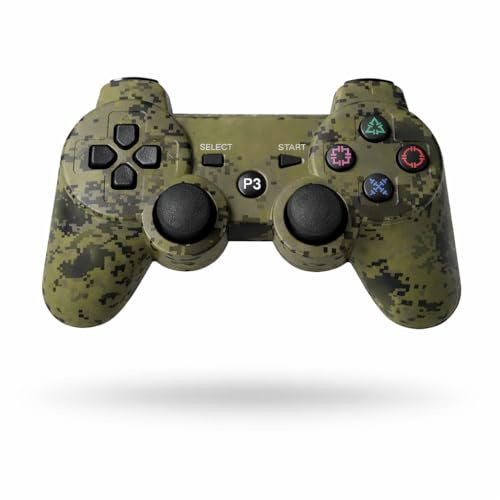 edgivet Controller wireless PS3 compatibile con console e PC | Vibrazione e joystick di precisione (Camouflage)