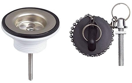 Wash Basin Sick Stainless Steel Basket Strainer Waste 1 1/4 with Plug, Chain