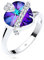 Elli Bague Elli - Coeur Amour Cristal Violet Bague Femme - (925/1000) Argent