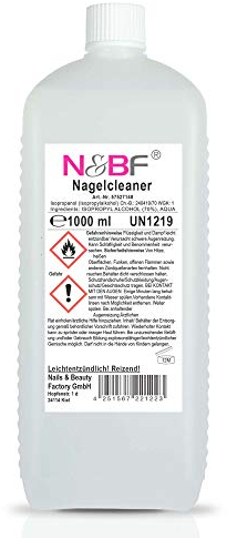 NAILS FACTORY | N&BF Nagel Cleaner 1000ml | Cleaner für Gelnägel | Nagelreiniger | Nail Cleaner 1L – 70% Isopropanol 30% Wasser kosmetisch