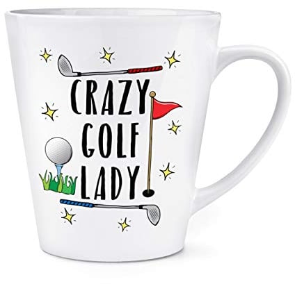 Crazy Golf Lady 12oz Latte Mug Cup