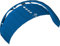 HQ4-Kites 118025 - Fluxx 2.2 Blue, Zweileiner Lenkmatte Trainerkite, Perfekter Einstieg ins Powerkiten, Spannweite: 220cm, inkl. 100kp Dyneemaschnüre 2x25m auf 2-Line 47cm-Controlbar, 3-26 Knoten