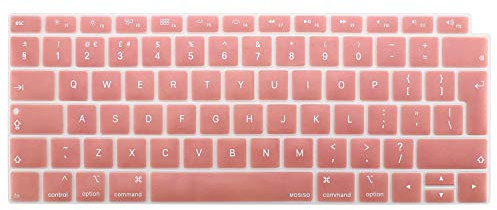 MOSISO Protection Clavier Compatible avec MacBook Air 13 Pouces 2019 2018 A1932 avec Affichage Retina & Touch ID, Imperméable/Antipoussière Silicone Protège Clavier, Or Rose