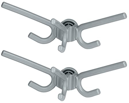 WENKO Haken Herkules, 2er Set, Halter für Accessoires mit je 3 Haken, zur Erweiterung zum Teleskop-System Herkules, 9 x 12,5 x 14 cm, Grau