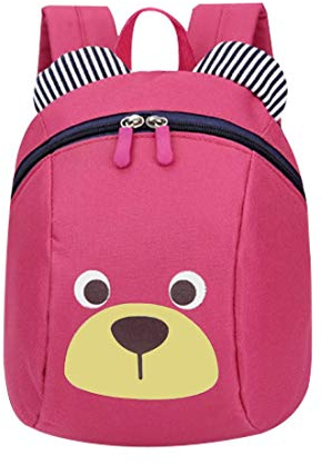 Voarge Zaino per bambini, anti-smarrimento, simpatico orso, animale, zaino per bambini, pettorina per bambini, guinzaglio di sicurezza, anti-smarrimento, per bambini e bambine da 1 a 3 anni, Rosa,