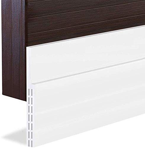 Hulameda [Upgraded] Large Gap Door Draft Stopper, 3-2/5W Widened Door Sweep for Interior and Exterior Doors - Guard Against Drafts, Dust, Noise and Unwanted Animals| 3-2/5W x 39L, White