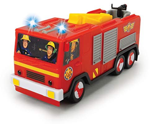 Dickie Toys Sam Le Pompier RC Jupiter 203094003 avec Commande Radio 2 canaux, 2,4 GHz, Fonction de Conduite et de Direction complète, éclairage supérieur, Fonction de Charge USB, Rouge
