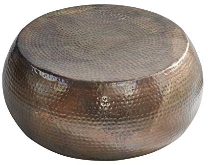 Invicta Interior Handgearbeiteter Couchtisch Orient 80cm Kupfer geflammt Hammerschlag Design Wohnzimmertisch Tisch