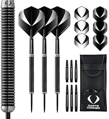 Darts Corner Warfare Dartpfeile mit Stahlspitze, 80 % Wolfram, schwarzer Ring, M1 22 g (D0611)