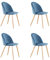 GrandCA HOME Set di 4 Sedie per Sala da Pranzo in Velluto, Sedie da Cucina Imbottite con Gambe in Metallo, per Sala da Pranzo, Blu