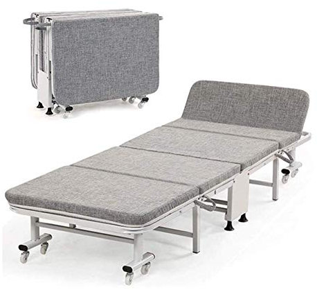 DYB Liegestuhl Sonnenliege Gartenliege Lehnstuhl Rollklappgästebett Memory Foam Matratze Rollbett einfache Lagerung for Erwachsene Kinder-Camping Reisen Startseite Lounging Schlafen