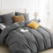 BEDSURE Bettwäsche 200x200 3teilig Anthrazit - 1 Bettbezug 200x200 cm + 2 Kissenbezüge 80X80 cm, ÖKO-TEX Bettwäsche-Sets Grau Polyester Mikrofaser mit Reißverschluss