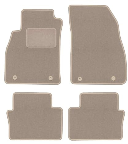 Velours-Fußmatten passend für Opel Insignia A 2008-2017, Beige, LUX | passend für Limousine/Kombi/Grand Tourer/Liftback; Velours-Teppich (Polypropylen), ca. 6,5 mm