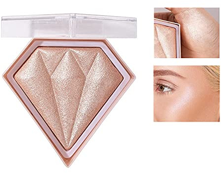 5 Couleur Diamond Highlighter Palette, Mettre en valeur, Trim & Rougir 3 Utilisations Poudre de Lueur, Brillant Bronzer Highlighter, Imperméable Longue Tenue Highlighter (Champagne)