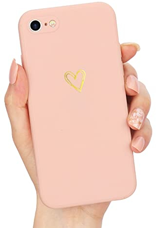 Lafunda iPhone 7/iPhone 8 Cover,Custodia per iPhone SE2020/SE 3 2022 5G con protezione fotocamera Antiurto Silicone morbido Donna loveheart protezione Case per iPhone 7/8,iPhoneSE2020/SE2022 Rosa