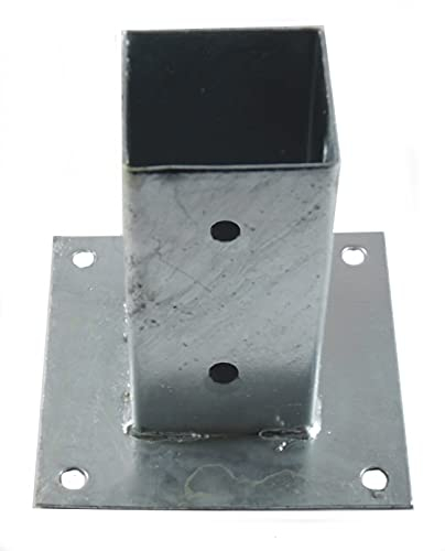 Aufschraubhülse Pfostenträger 150mm verzinkt | Bodenhülse Pfostenanker 90x90mm | Pfostenschuh Holzpfostenhalter für Zaun, Carport, Pavillon, Pergola, Gartenhaus, Schuppen, Spielplatz