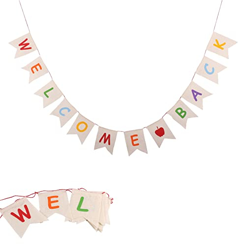 Willkommen Zurück Banner Rustikale Sackleinen Bunting Banners Dekorationen für Hochzeit Party Familie Festival Feier Haus Dekoration