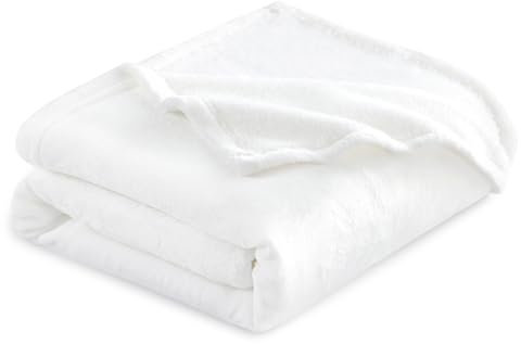 RUIKASI Kuscheldecke Flauschig XL Weiß - 150x200 cm Decke Sofa Warm, Fleecedecke Weiss Couchdecke, Überwurf als Wohnzimmer Weich für Winter