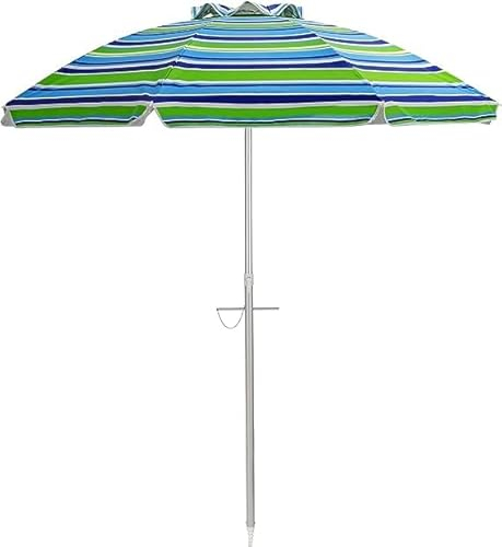 GOPLUS 2M Parasol Plage Déporté,Parasol Inclinable pour Patio Jardin Balcon Piscine Plage Plusieurs Angles, 8 Baleines en Acier, UV Protection, Base Requise (Vert)