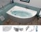 ECOLAM Baignoire de coin en acrylique asymétrique Carmen 170x100 cm| version gauche | revêtement en polystyrène | siphon + silicone