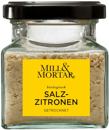 Mill & Mortar BIO Salzzitronen-Granulat | Preserved Lemon getrocknet & granuliert | für Tajine, Hummus, Dressings & Cocktails | ohne künstliche Aromen | 40 g