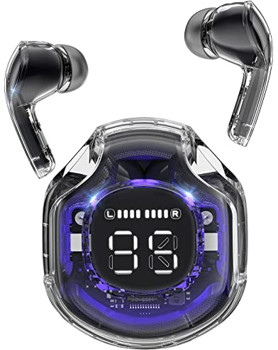 ACEFAST T8 Cuffie Bluetooth, Auricolari Bluetooth 5.3 con Stereo HiFi, Cuffie Wireless Sport in Ear con Microfono, Cuffie Senza Fili Cancellazione Rumore, Cuffiette Trasparente, Nero