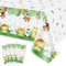 4 Stück Dschungel-Safari-Tischdecken, niedliche Tier-Tischdecken, Wilde Party-Dekoration für Kindergeburtstag, Baby-Dusche-Party, 130 x 220cm Plastik-Tischdecken