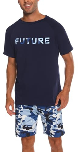 Nieery Pyjama Homme Court Coton été Ensemble Pijamas à Manches Courtes | Ensembles de Pyjama Homme Pyjashort Court