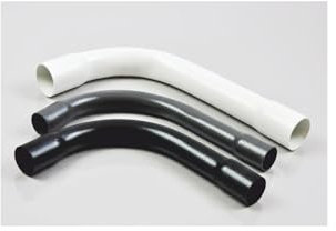 10x Rohrbogen 90° M16 für Elektrorohr Stangenrohr Leerrohr PVC Installation Rohr gemufft Kabelkanal Ø16 mm Schwarz