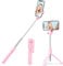 H.May Bastone Selfie Treppiede, Selfie Stick Stabile con Telecomando Bluetooth Staccabile Asta Selfie Compatibile con iPhone 15/14Pro Samsung Smartphones, Rosa