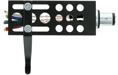 THAKKER HS-18 - CNC gefrästes Aluminium Headshell - schwarz | SME Anschluss | inkl. Headshell-Kabel, Schrauben in 4 unterschiedlichen Längen, Muttern und Unterlegscheiben