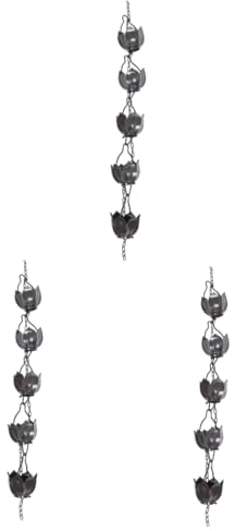 BESPORTBLE 3pcs Creative Lotus Rain Chain for Garden Downspout Replacement Unique Outdoor Decorative Water Feature Cups