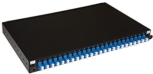 Connetto - Panel de Fibra óptica de 19 con 24 adaptadores LC dúplex singlemode Profundidad 250 mm Color Negro