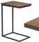LAMO Manufaktur Beistelltisch | Laptoptisch | Sofatisch | mobiler Kaffeetisch | Nachttisch | 50x35x67 cm | Gestell Schwarz | 100% Echtholz Massiv Platte Farbe: Nussbaum