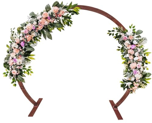 HESHEQ Rundbogen aus Holz Hochzeitsbogen aus Holz Hochzeit Dekoration Backdrop Ständer rustikale Hochzeitslaube Event-Dekorationen Zeremonie, Geburtstagsfeier 210 * 240cm